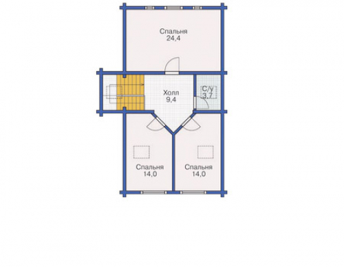 План мансардного этажа дома 11-74