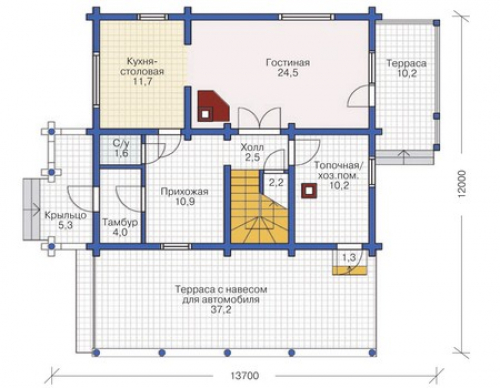 План первого этажа дома 11-90