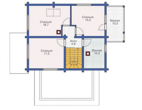 План мансардного этажа дома 11-90