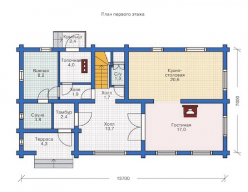План первого этажа дома 11-92