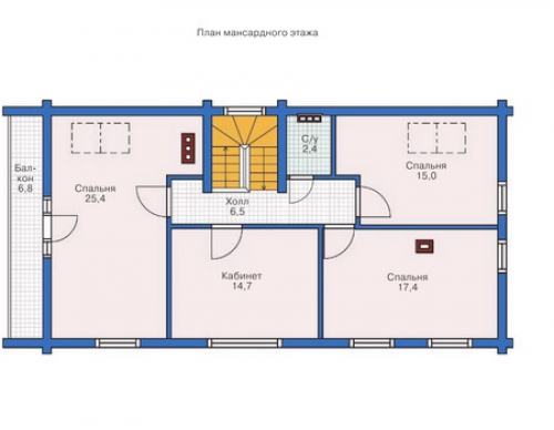 План мансардного этажа дома 11-92