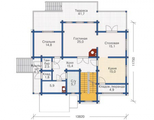 План первого этажа дома 11-99