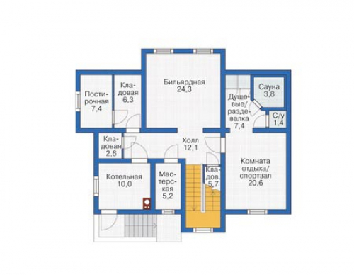 План цокольного этажа дома 11-99