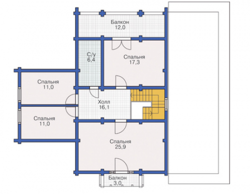 План мансардного этажа дома 12-08
