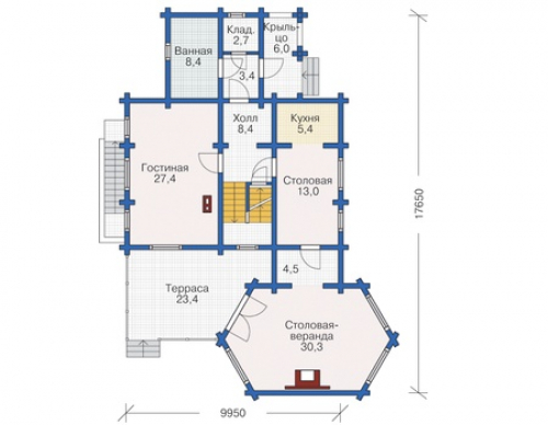 План первого этажа дома 12-23