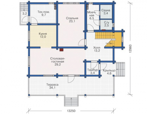 План первого этажа дома 12-24