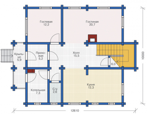 План первого этажа дома 12-34