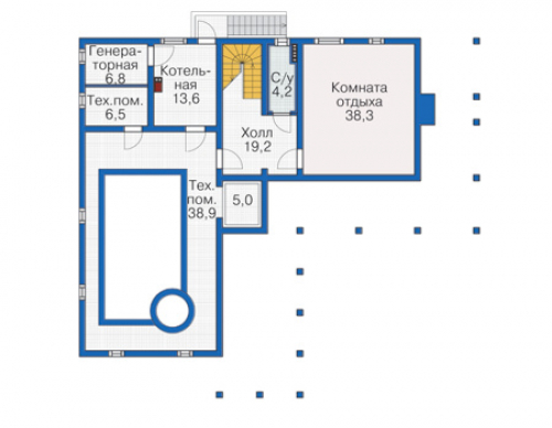 План цокольного этажа дома 12-37