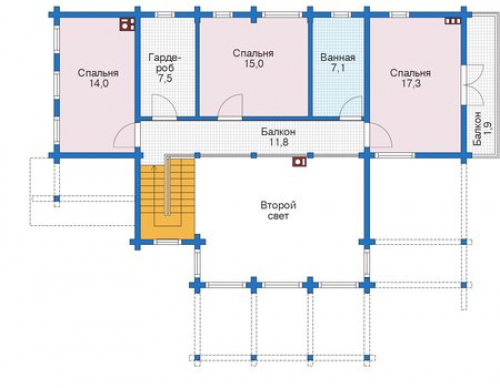 План мансардного этажа дома 12-44