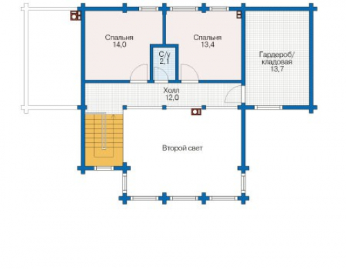 План мансардного этажа дома 12-45