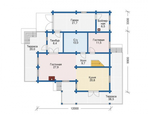 План первого этажа дома 12-46