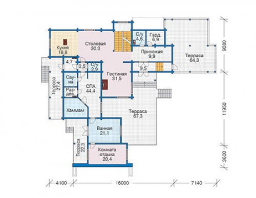 План первого этажа дома 12-57
