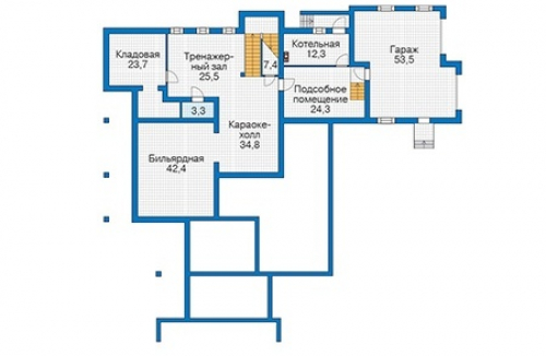 План цокольного этажа дома 12-57