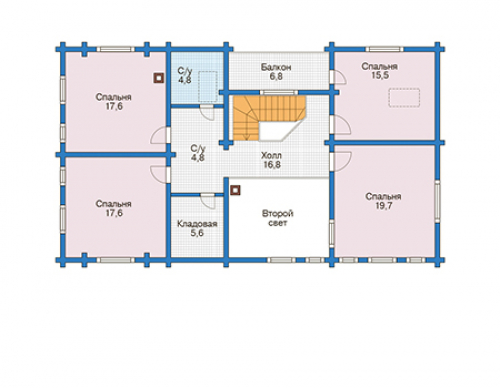 План второго этажа дома 12-62