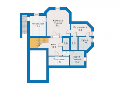 План цокольного этажа дома 30-13