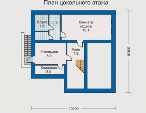 План цокольного этажа дома 30-20