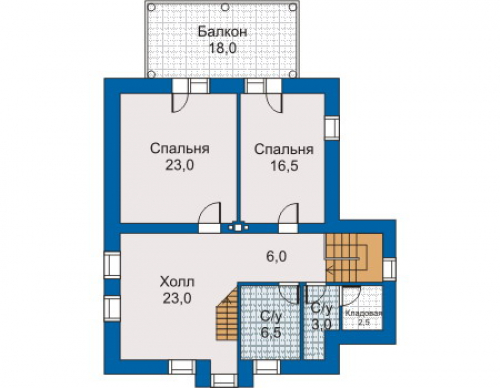 План второго этажа дома 30-46
