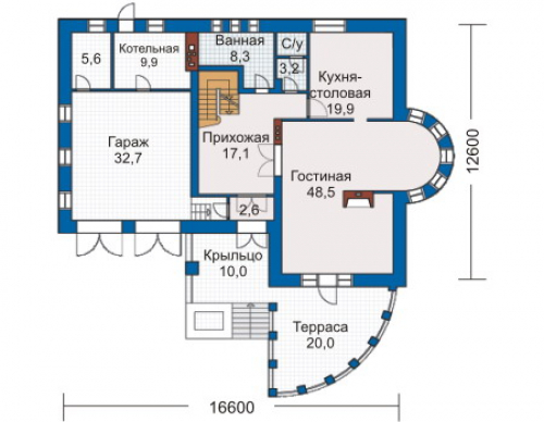 План первого этажа дома 30-53