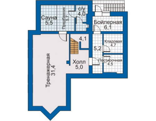 План цокольного этажа дома 30-65