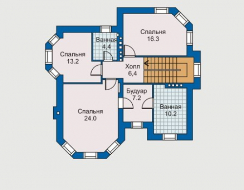 План второго этажа дома 30-70