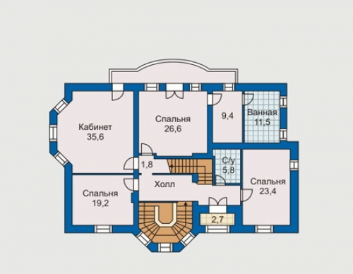 План второго этажа дома 30-73