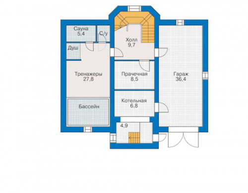 План цокольного этажа дома 30-87