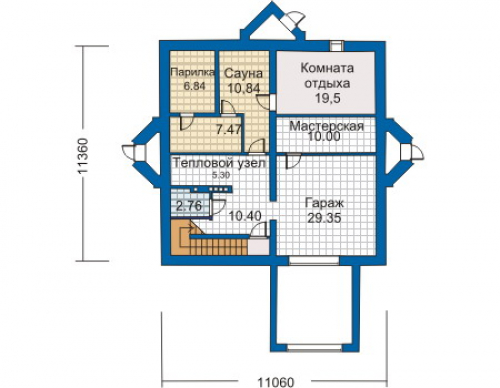 План цокольного этажа дома 31-00