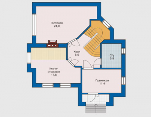 План первого этажа дома 31-64