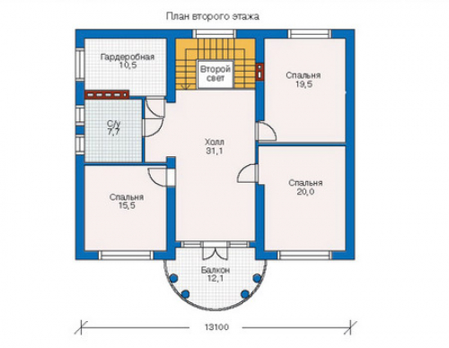 План второго этажа дома 31-80