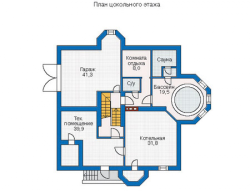 План цокольного этажа дома 31-97