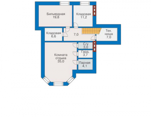 План цокольного этажа дома 32-23