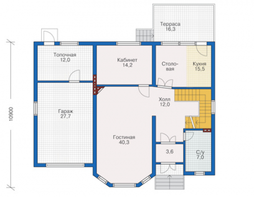 План первого этажа дома 32-25