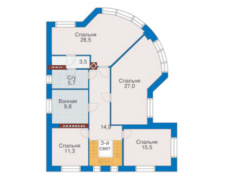 План второго этажа дома 32-64