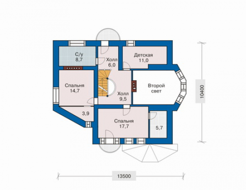 План второго этажа дома 32-72