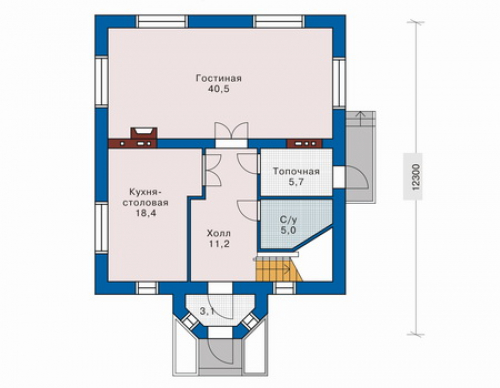 План первого этажа дома 32-89