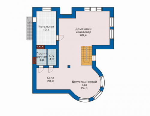 План цокольного этажа дома 32-92