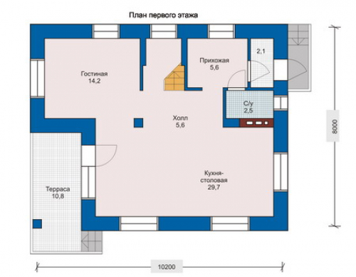 План первого этажа дома 33-06