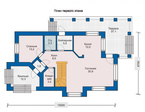 План первого этажа дома 33-22