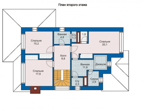 План второго этажа дома 33-27