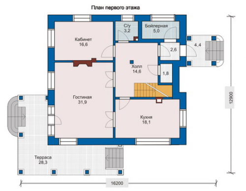 План первого этажа дома 33-28