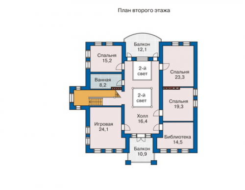 План второго этажа дома 33-34