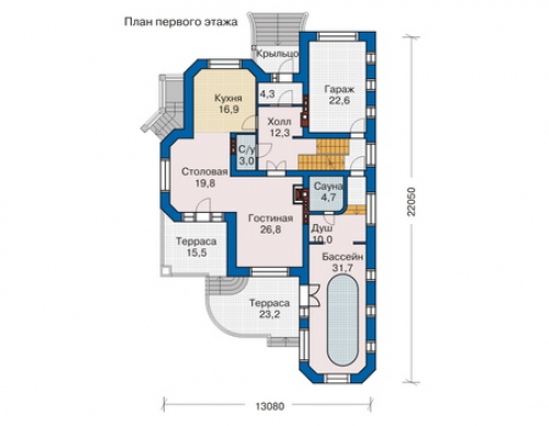 План первого этажа дома 33-43