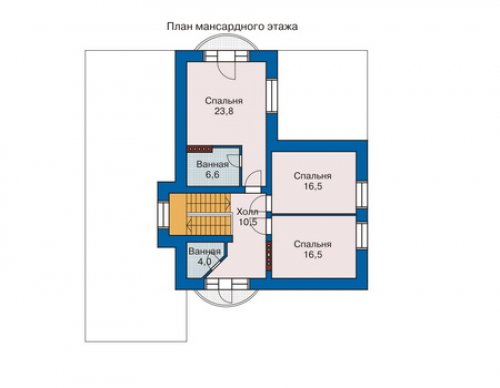 План мансардного этажа дома 33-55