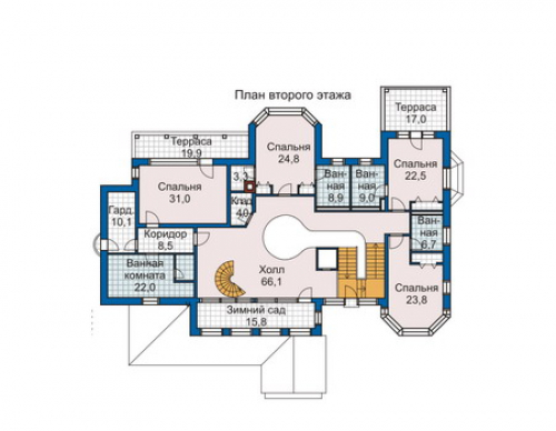 План второго этажа дома 33-64