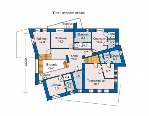 План второго этажа дома 33-92