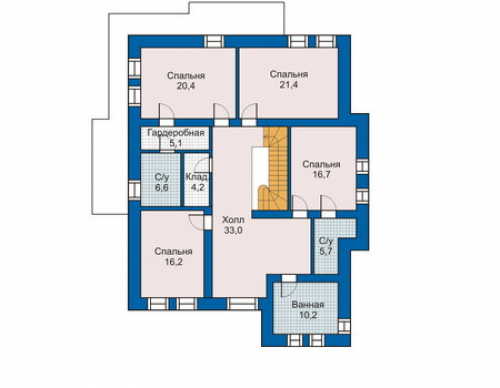 План второго этажа дома 33-93