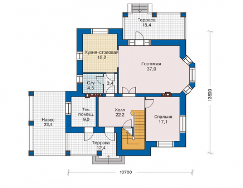 План первого этажа дома 34-53