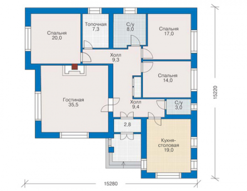 План первого этажа дома 34-68