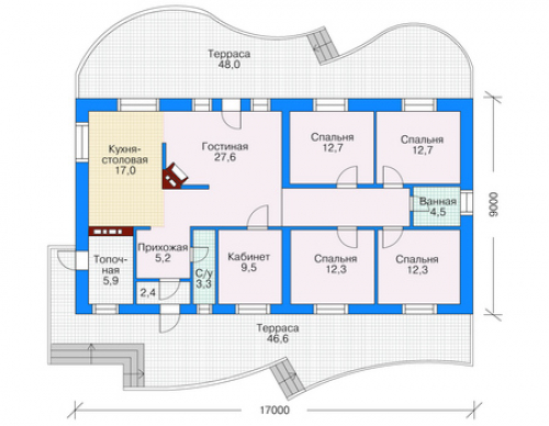План первого этажа дома 35-14