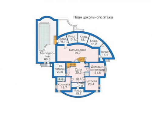 План цокольного этажа дома 35-33